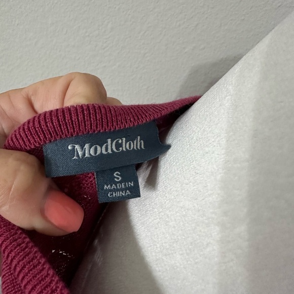 Modcloth Maroon Boxy Ribbed T-Shirt - Picture 6 of 6